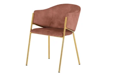 Valgomojo kėdė "Noblesse velvet pink golden"